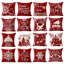 Nordic Linen Elk Snowflake Christmas Series cushion cover